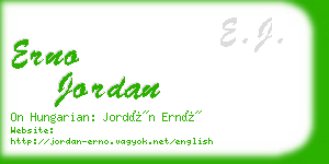 erno jordan business card